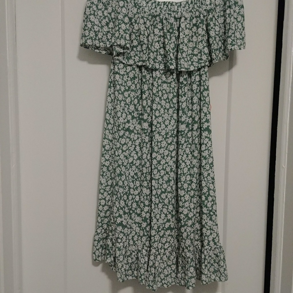 Strapless/Off-shoulder Floral Dress